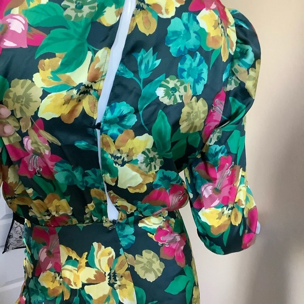 Zara Floral Long Sleeve Dress NWT - Picture 9 of 12